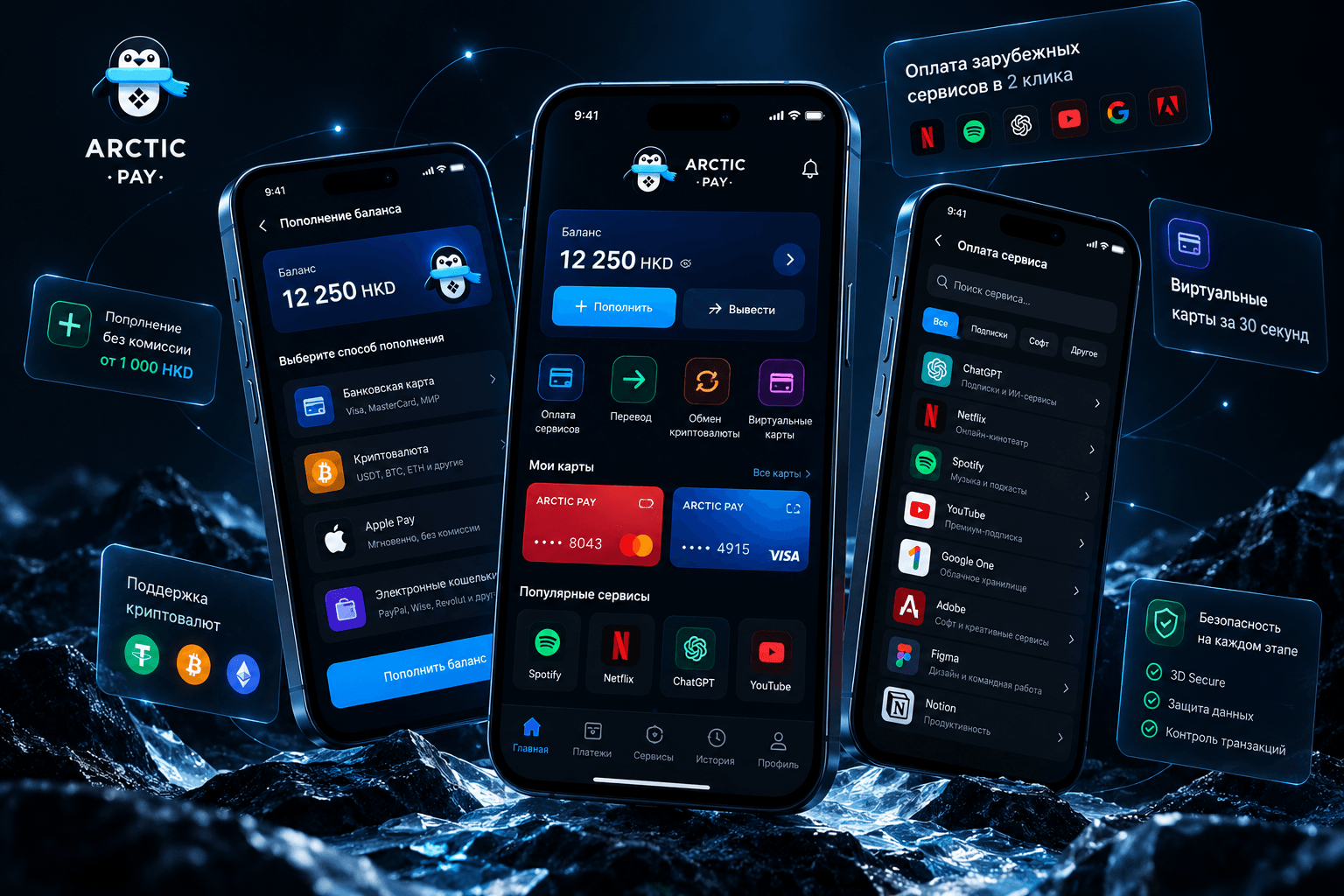 ArcticPay: Без иностранной карты половина интернета закрыта: подписки, сервисы, приложения. ArcticPay открывает её прямо в Telegram — пополнил баланс картой, по СБП или в криптовалюте и оплатил нужный сервис.